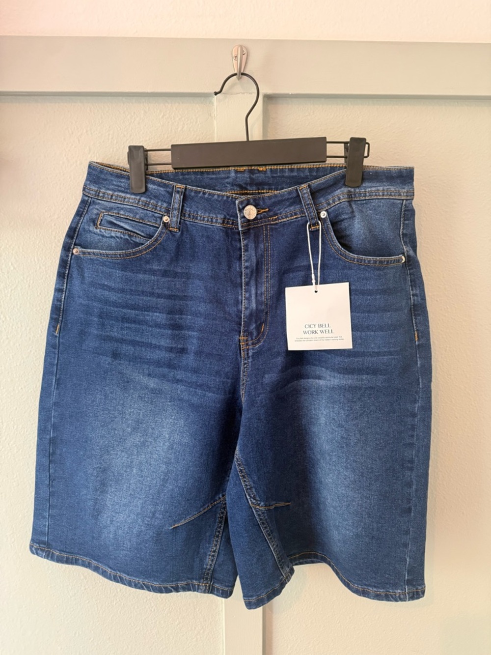 Amazon Women's Dark Blue Denim Bermuda Shorts